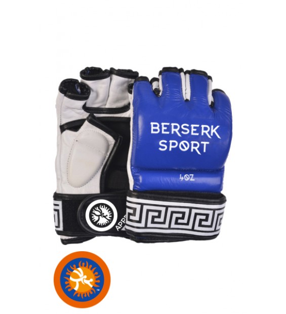 Gloves Berserk Traditional for Pankration approved UWW 4 oz blue (Leather)