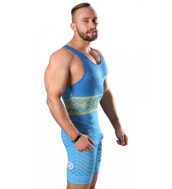 Singlet  Wrestler UKR approved UWW blue
